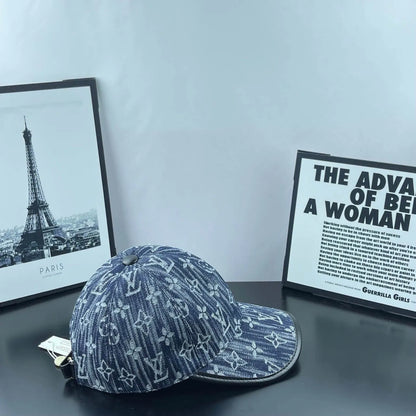 Color-Block Brim Denim Dome Cap