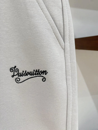 Vintage Script   Embroidered Casual Shorts