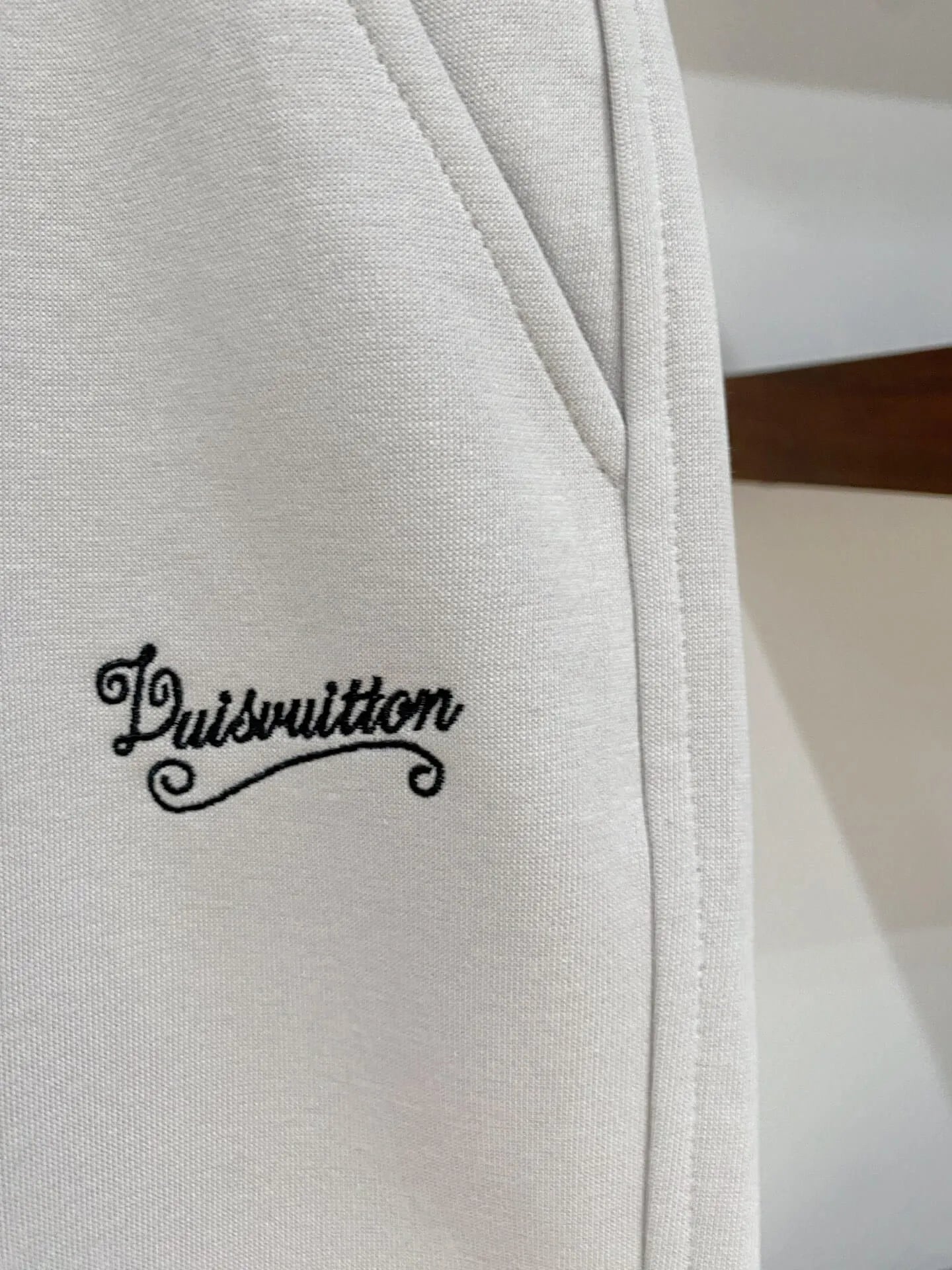 Vintage Script   Embroidered Casual Shorts