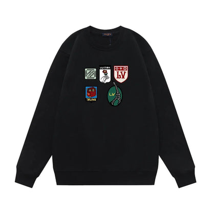 Badge Set Decor  Printing Sweatshirt
