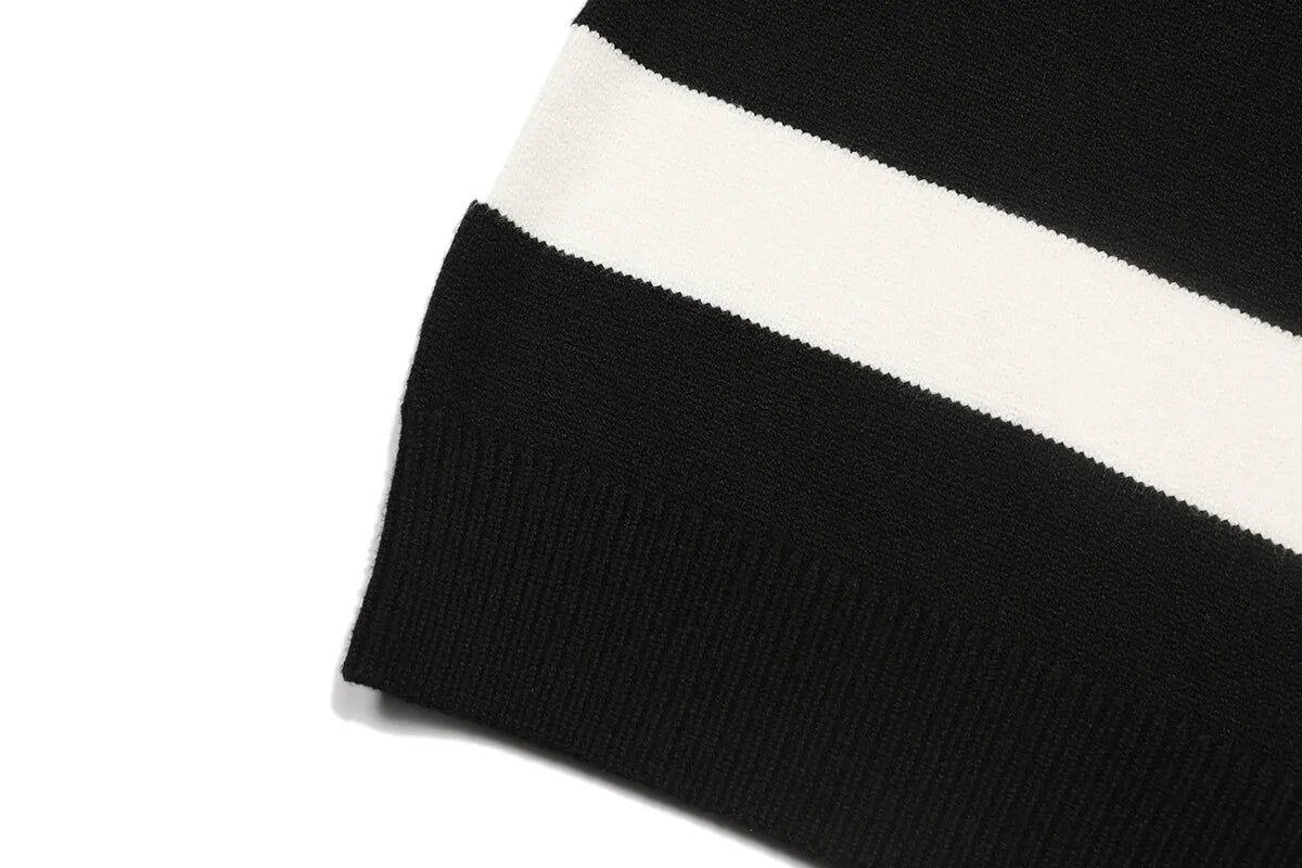 Color Block Crew Neck Knit Sweater