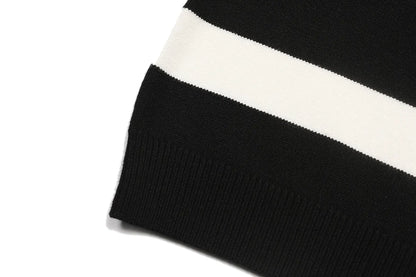 Color Block Crew Neck Knit Sweater