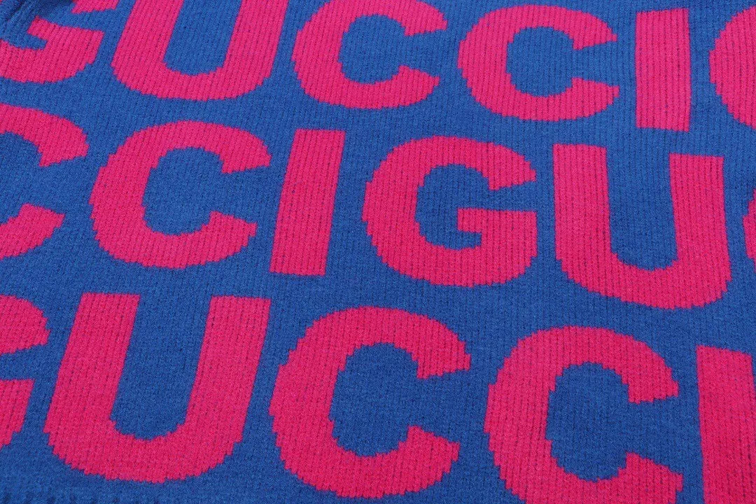 Letter Print Jacquard Sweater