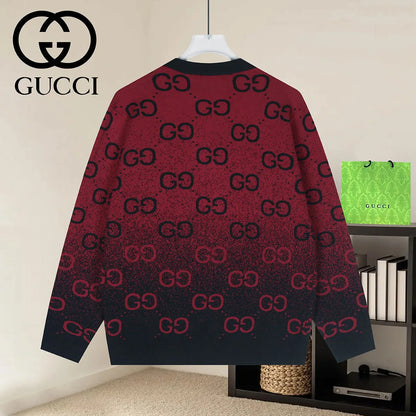 Gradient  V-Neck Knit Cardigan