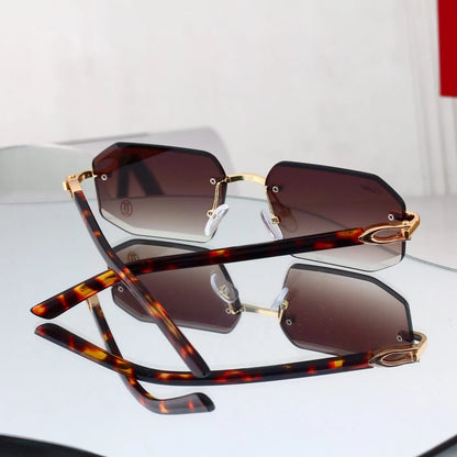 Rimless Octagonal Sunglasses