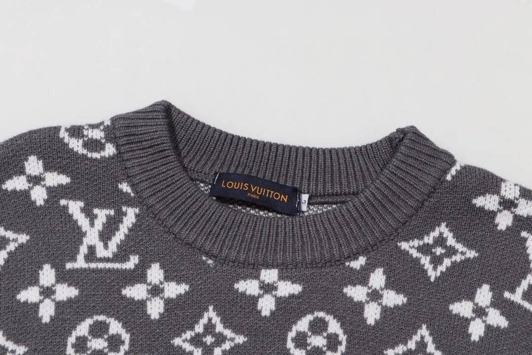 Partial Monogram Knit Sweater