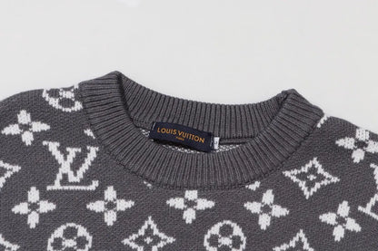 Partial Monogram Knit Sweater