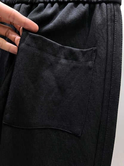 Geometric Embroidery Loose Straight Pants