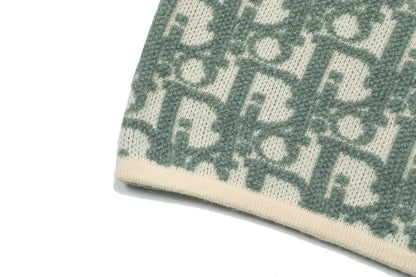 Oblique Jacquard Crew Neck Knit Sweater