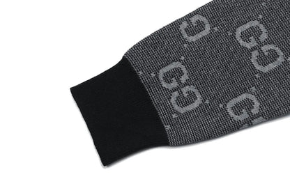 Jacquard Crew Neck Knit Sweater