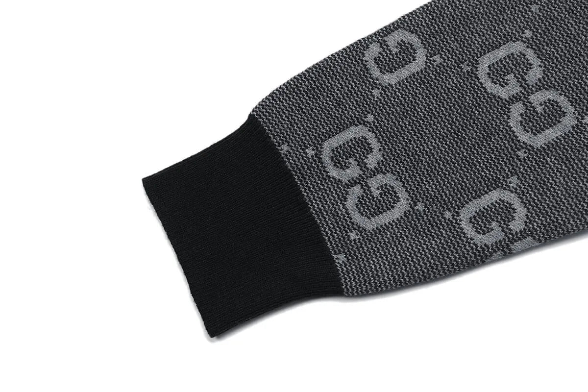Jacquard Crew Neck Knit Sweater