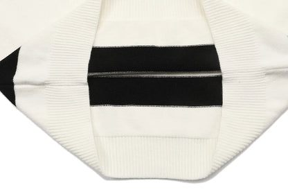 Color Block Crew Neck Knit Sweater