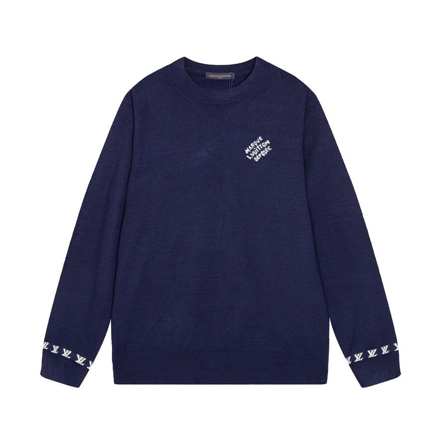 Cuff Embroidered Crew Sweater