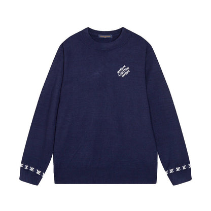 Cuff Embroidered Crew Sweater