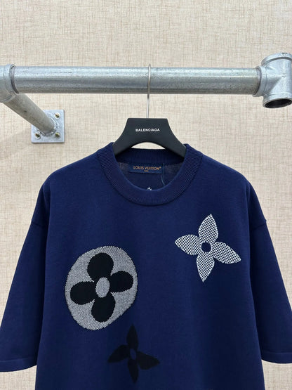 Art Printed Knitted T-Shirt