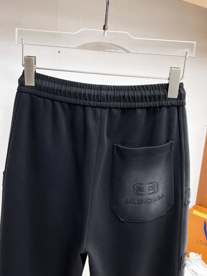 Side Multi‑Patch Decorated Straight Pants