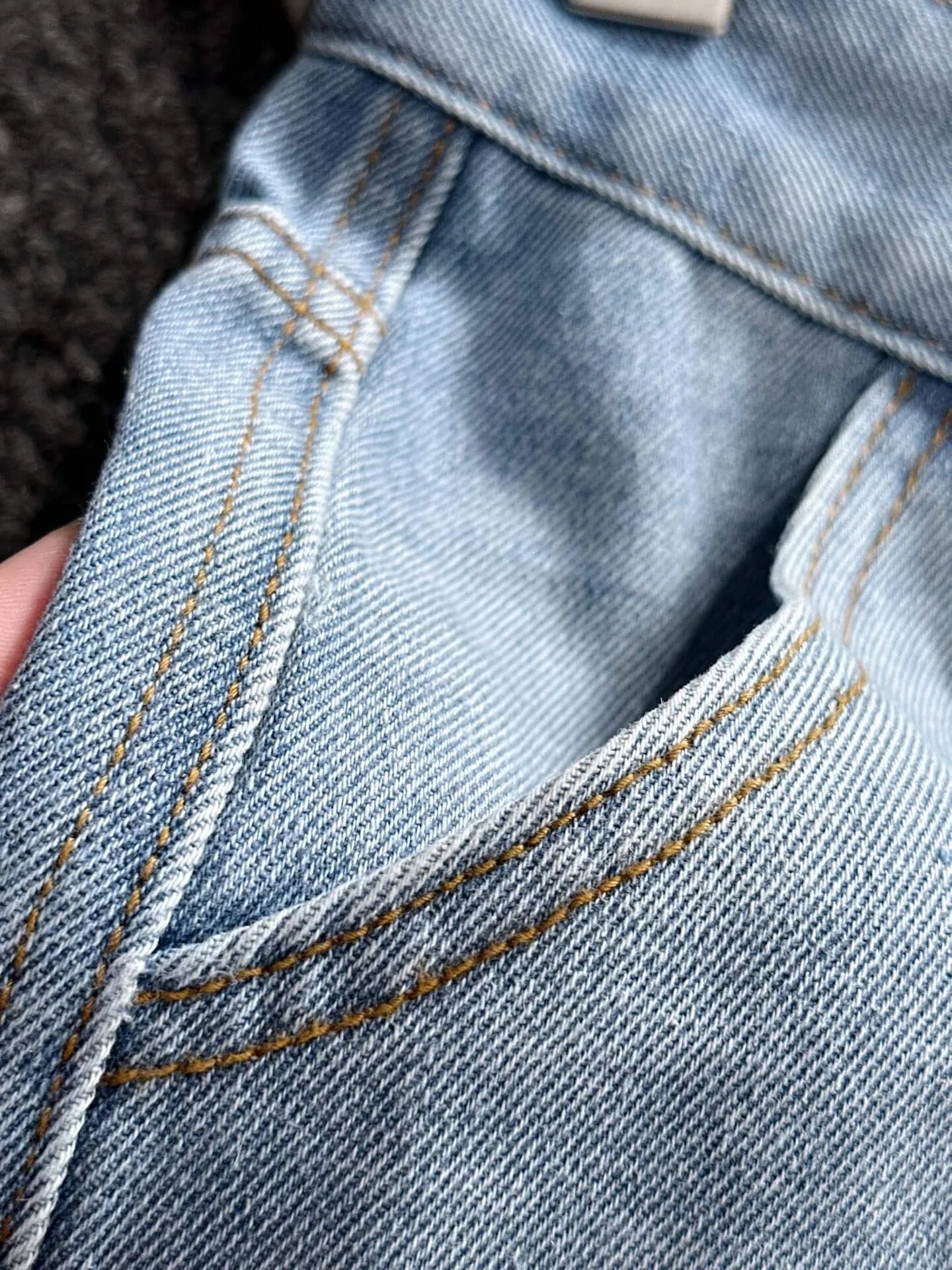 Side Jacquard Panel Denim Shorts