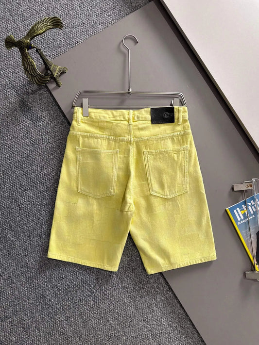 Embossed Texture Denim Shorts