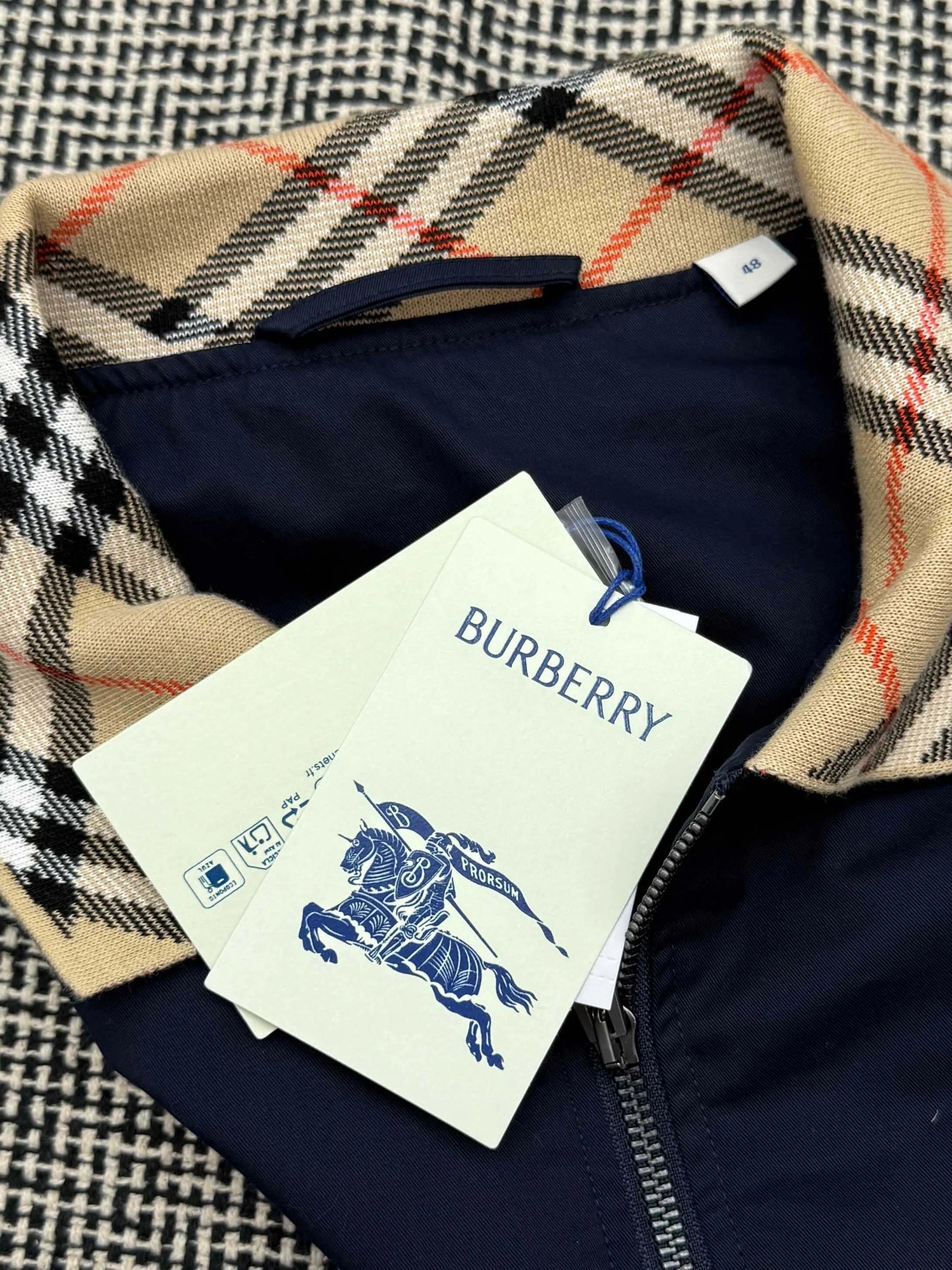 Plaid Ribbed Embroidery Jacket