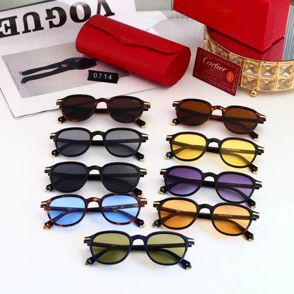 Vintage Round Thin Frame Sunglasses