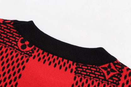 Checkered Monogram Knit Sweater