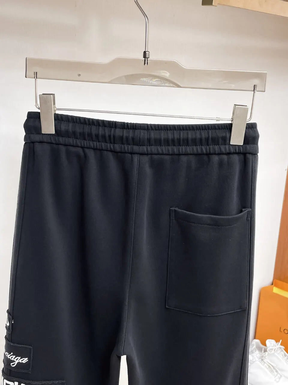Multi‑Embroidered Patch Straight‑Leg Pants