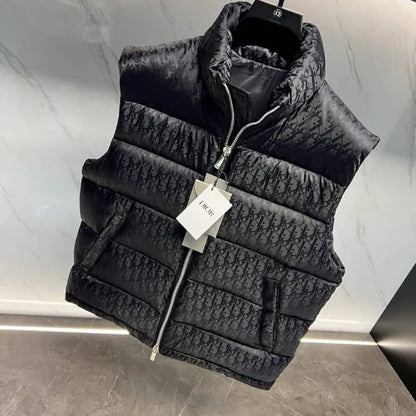 Subtle Vintage‑Pattern Vest Down Jacket