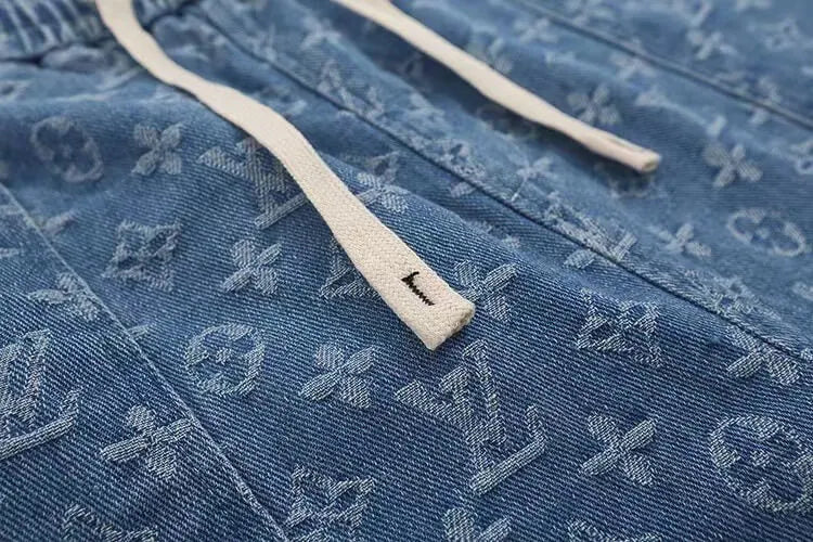 Denim Jacquard Shorts