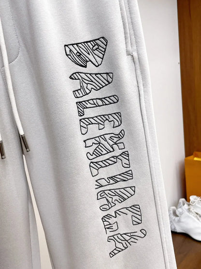 Vertical Graffiti Letter Printed Pants