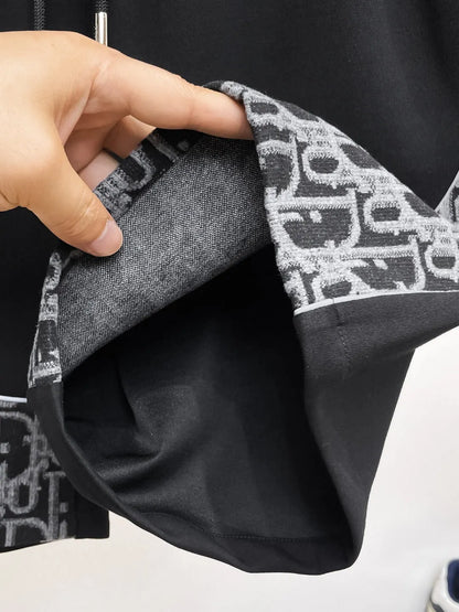 Curved Jacquard Spliced Shorts