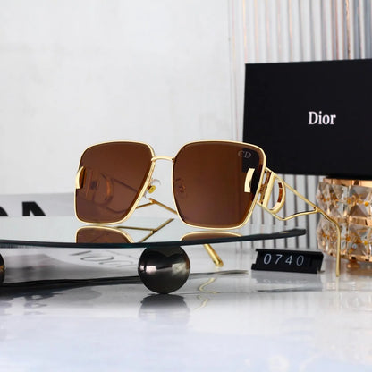 Thin Metal CD Accent Oversized Square sunglasses