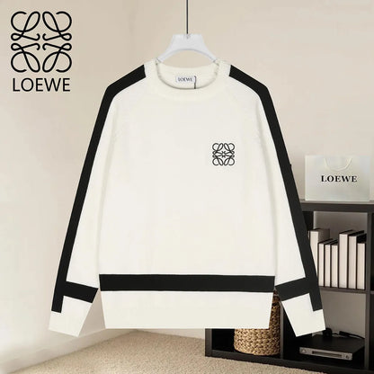 Color Block Crew Neck Knit Sweater