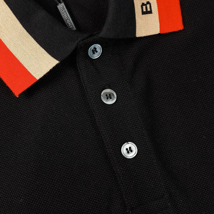Striped Letter Polo Shirt