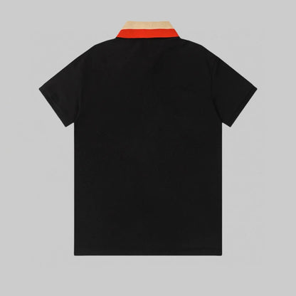 Striped Letter Polo Shirt