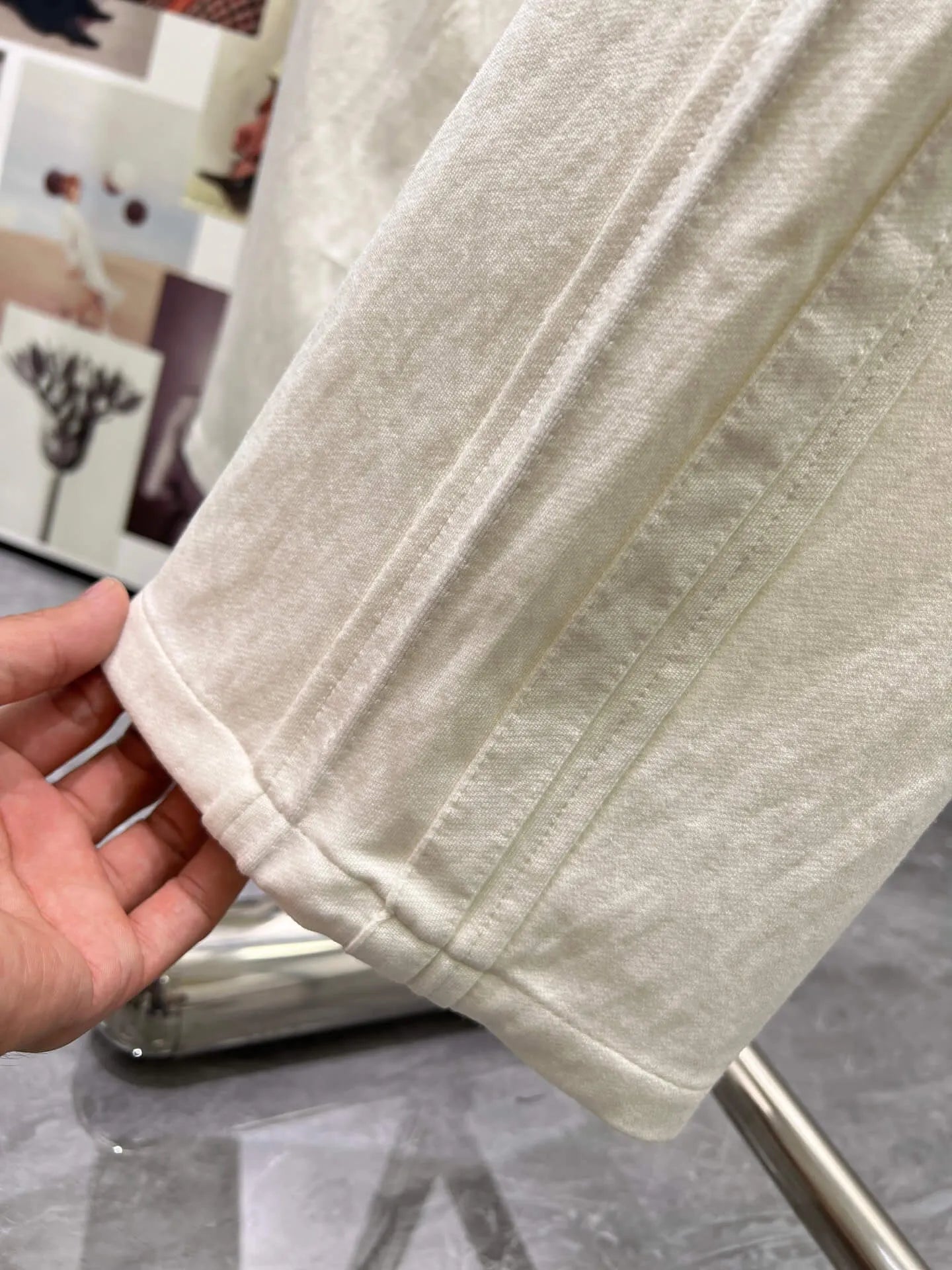Geometric Embroidery Loose Straight Pants