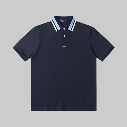 Letter‑Embroidered Polo Shirt