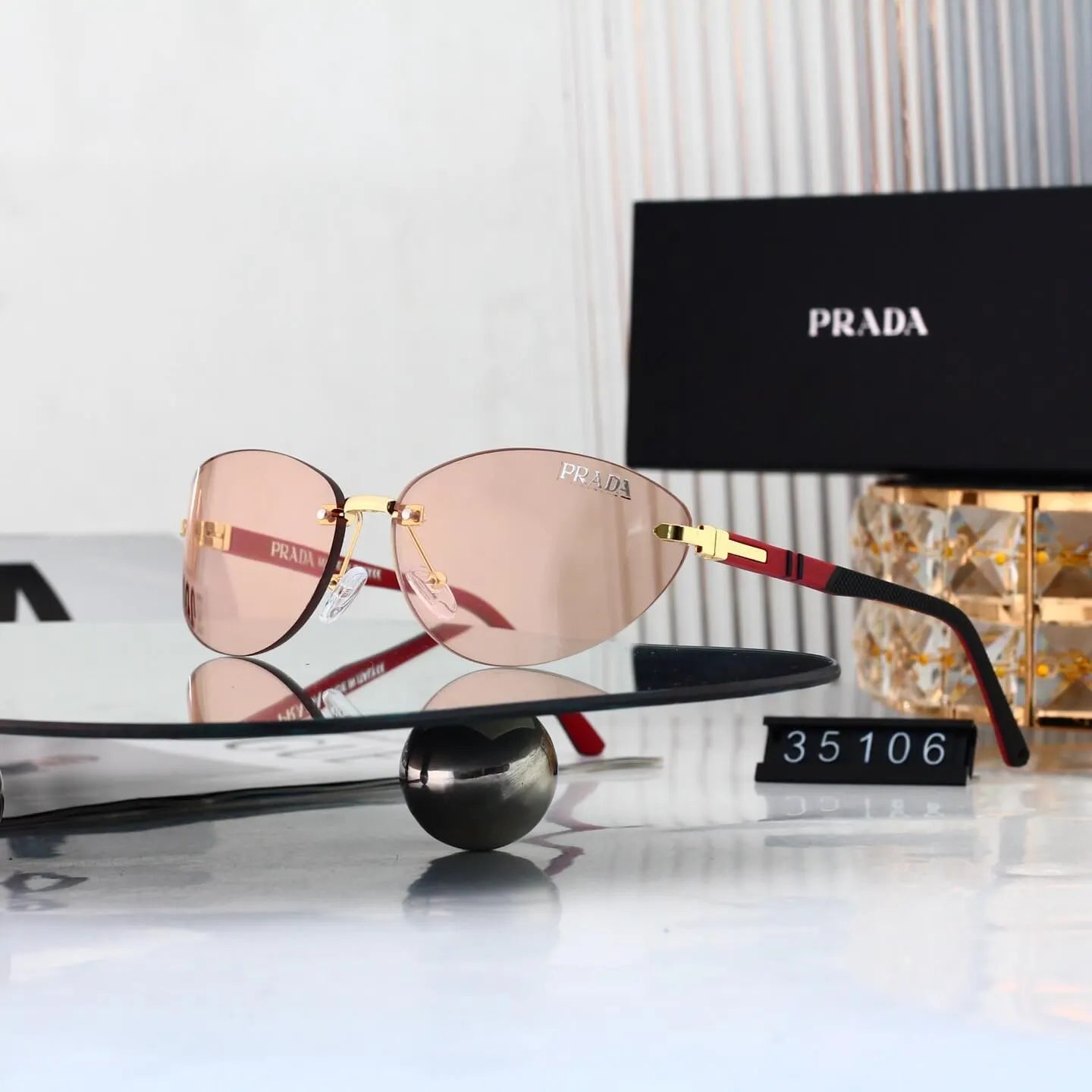 Rimless Cat Eye Sunglasses