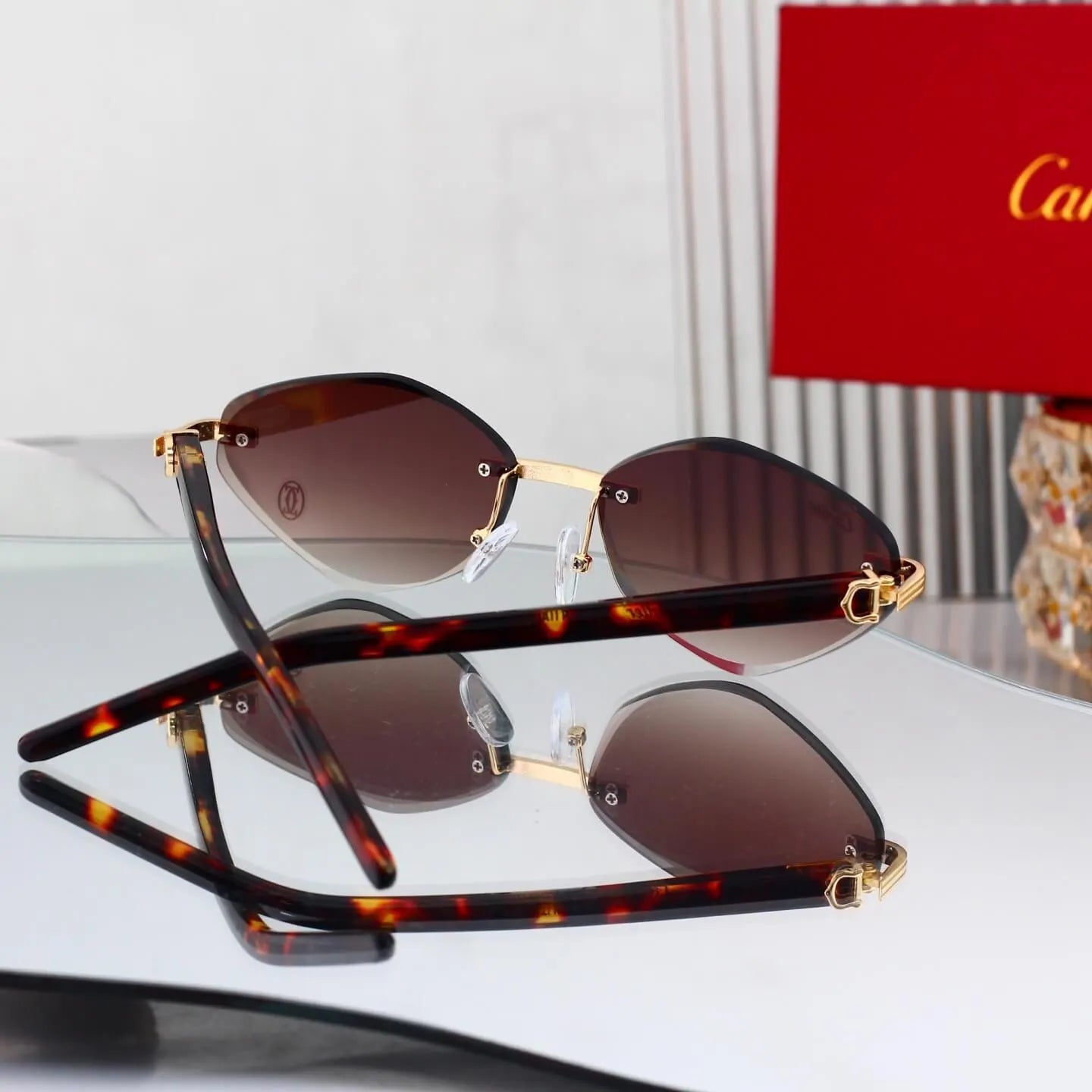 Rimless Polygon Sunglasses