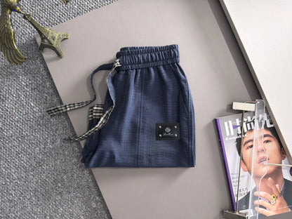 Plaid Cuff Label Decor Shorts