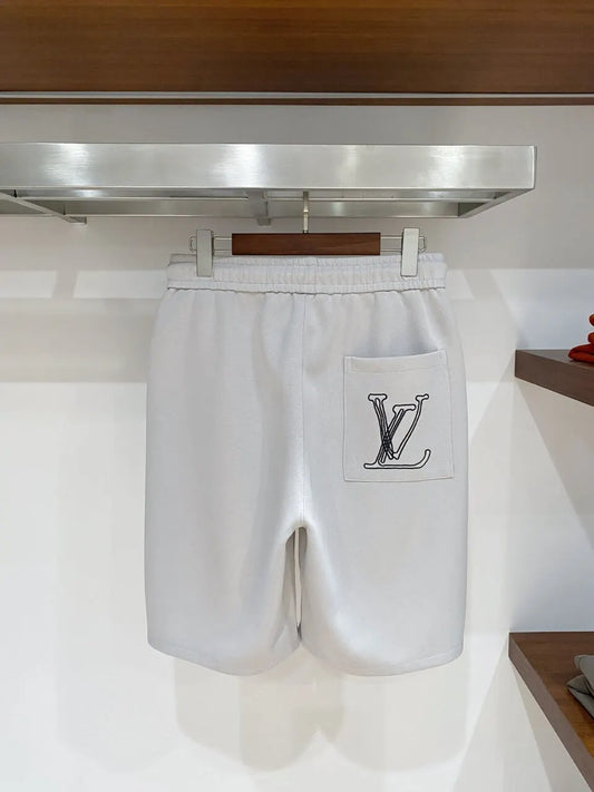 Vintage Script   Embroidered Casual Shorts