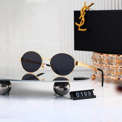 Retro Slim Metal Oval Sunglasses