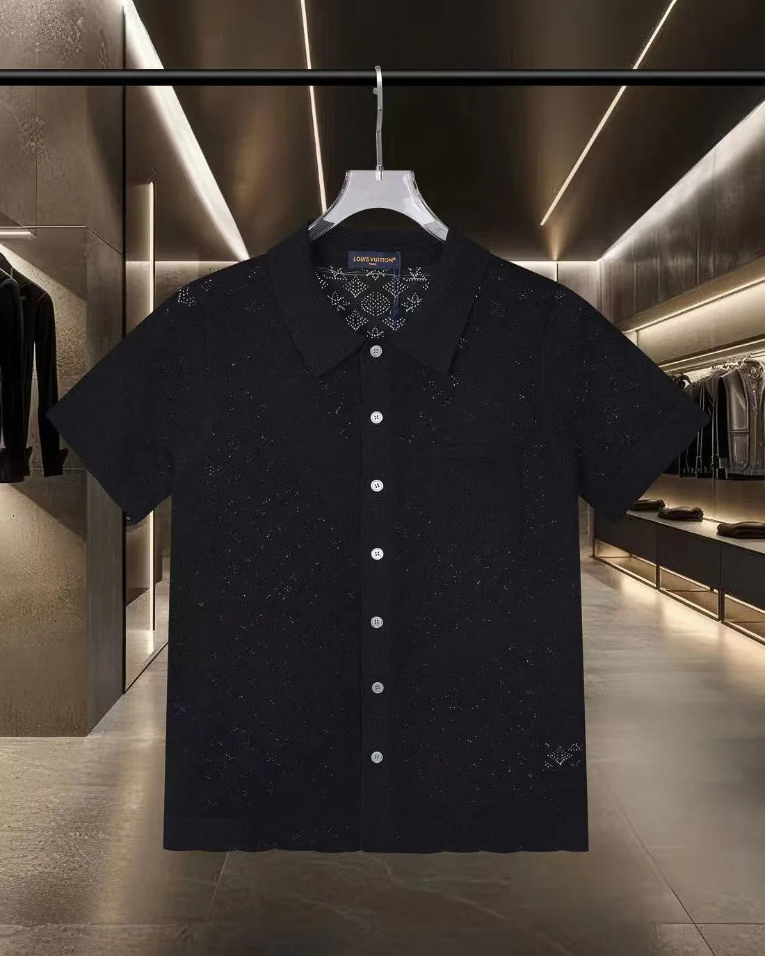 Hollow-out jacquard T-shirt