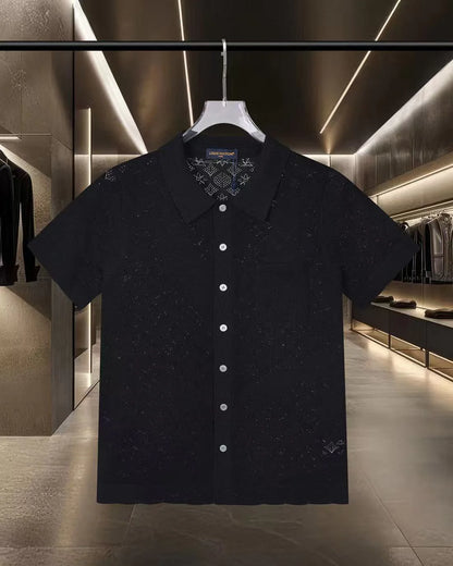 Hollow-out jacquard T-shirt