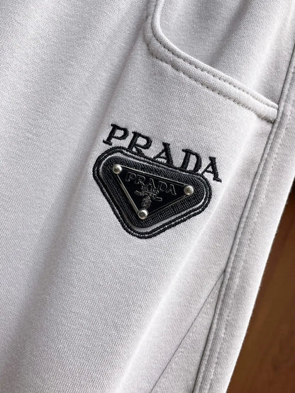 Triangle Badge Seam‑Detail Pants