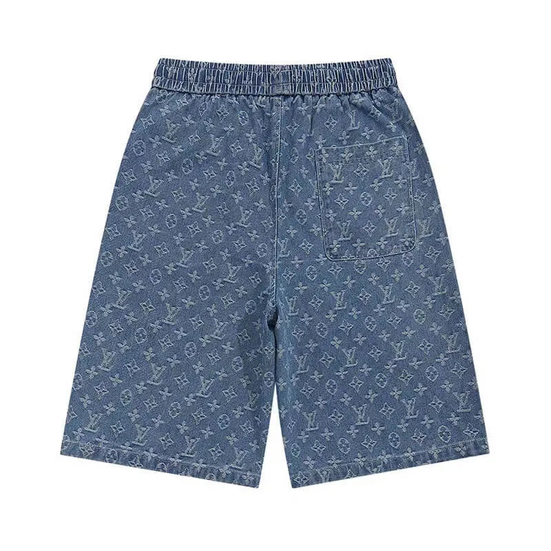 Denim Jacquard Shorts