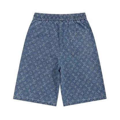 Denim Jacquard Shorts