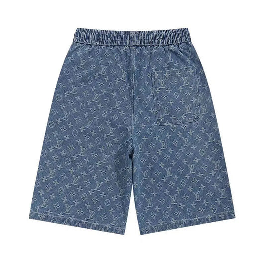 Denim Jacquard Shorts