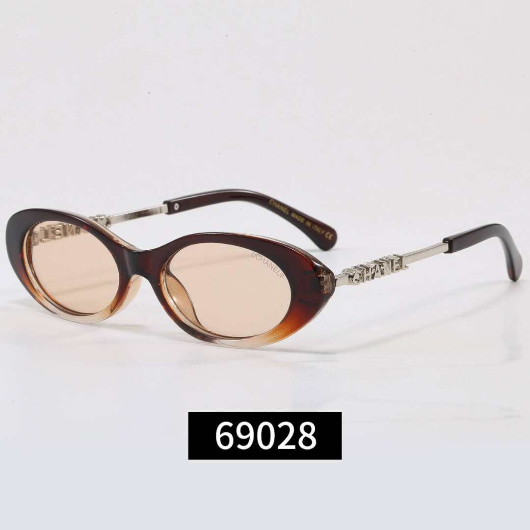 Thin Frame Letter Temples Sunglasses