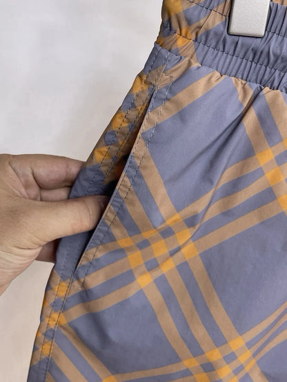 Diamond Plaid Drawstring Casual Shorts