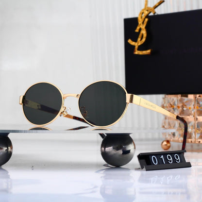 Retro Slim Metal Oval Sunglasses